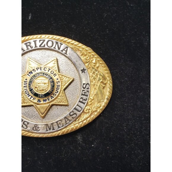 Vintage Creative Castings Arizona Weights & Measures Inspector Brass Belt Buckle - Picture 3 of 7